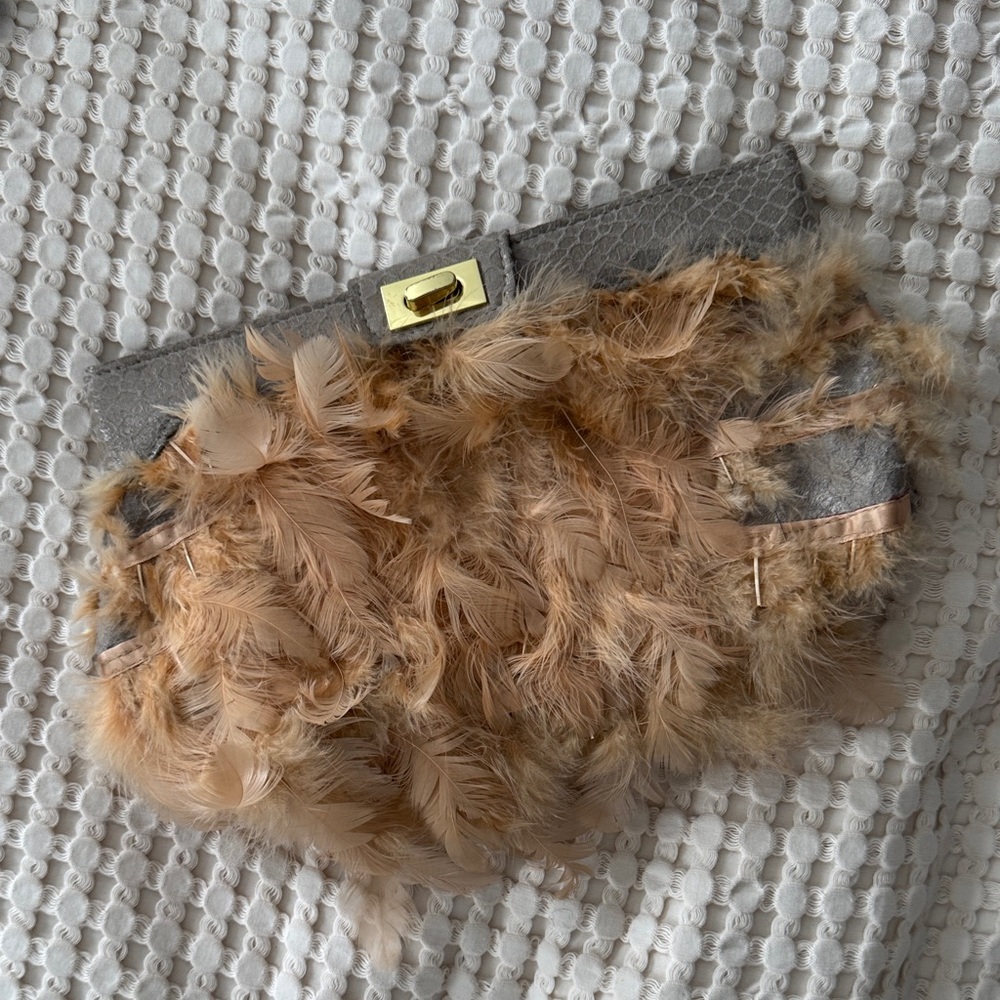 Feather Clutch Handbag